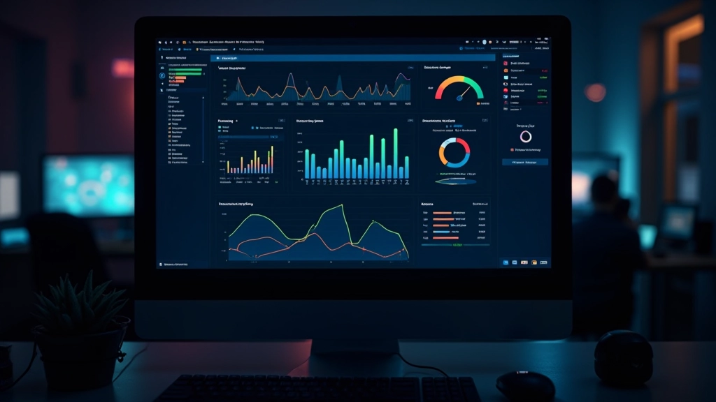 Network performance monitoring dashboard showing latency graphs, player count metrics, and server load statistics in real-time