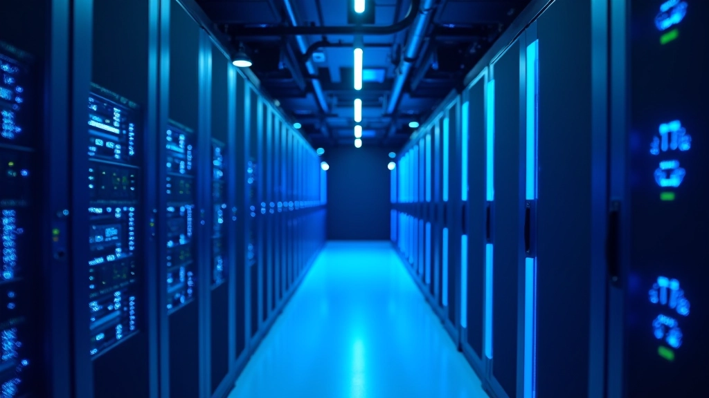 Modern gaming data center with server infrastructure and networking equipment