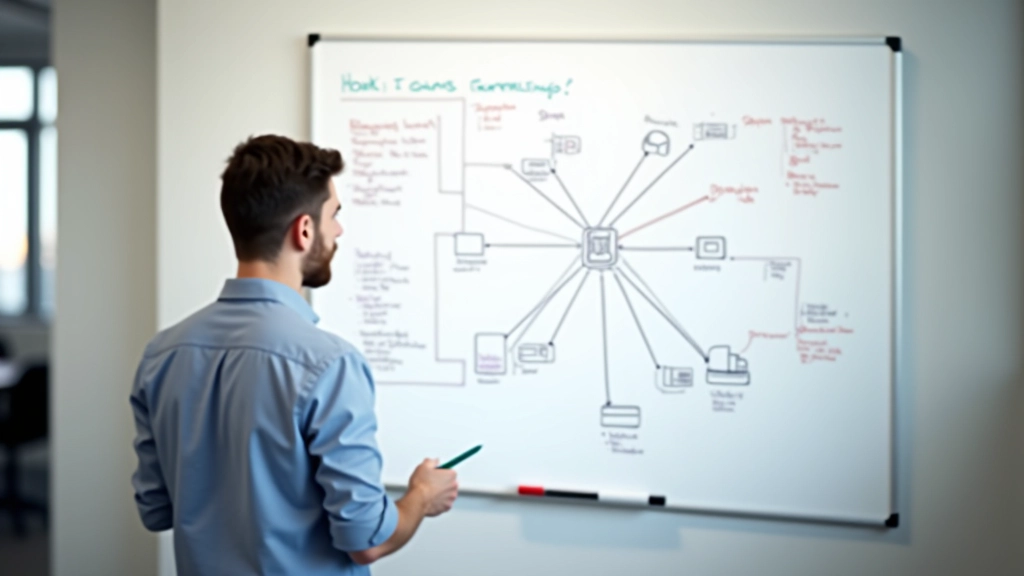 Whiteboard sketch showing server update cycles with arrows between server and multiple client instances
